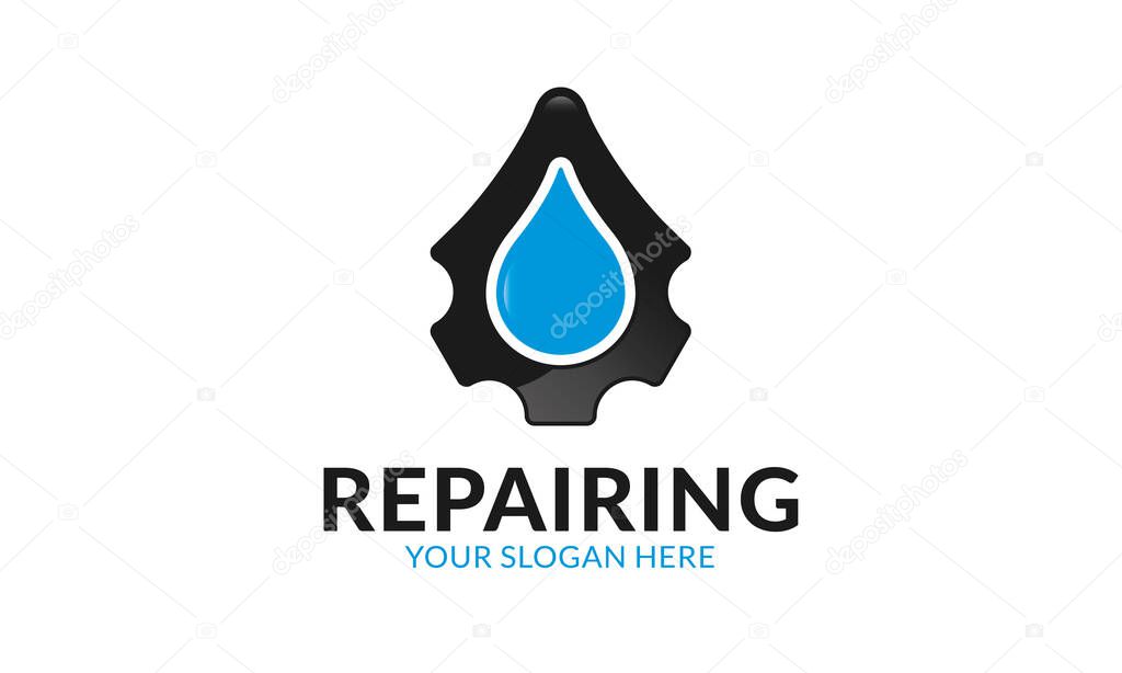 Plumbing logo template.Minimalist and modern logo template