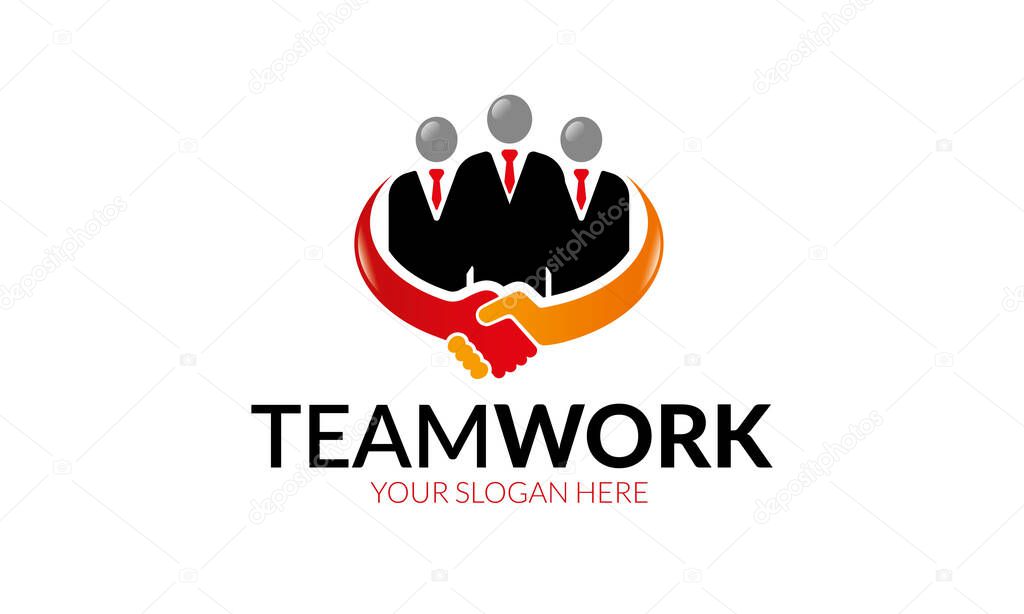 Teamwork logo template.Minimalist and modern logo template