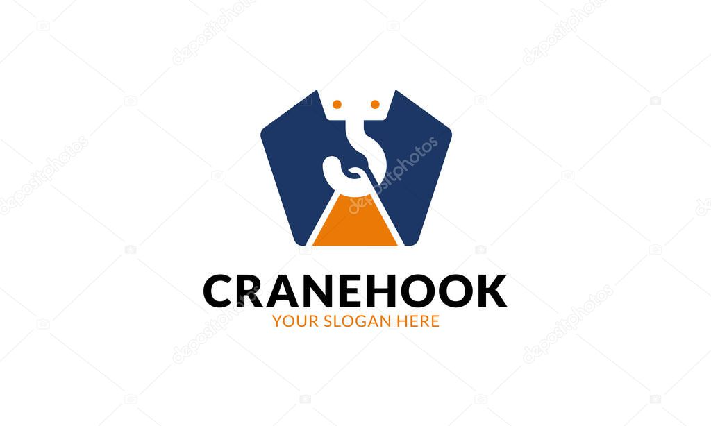 Crane Hook logo template.Minimalist and modern logo template