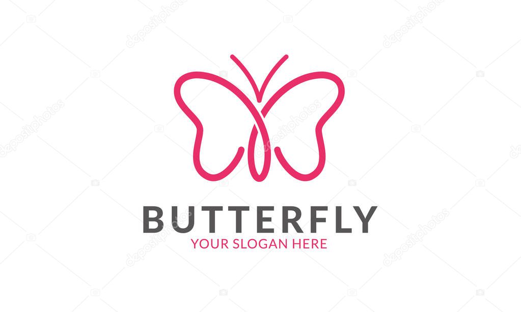 Butterfly logo template.Minimalist and modern logo template