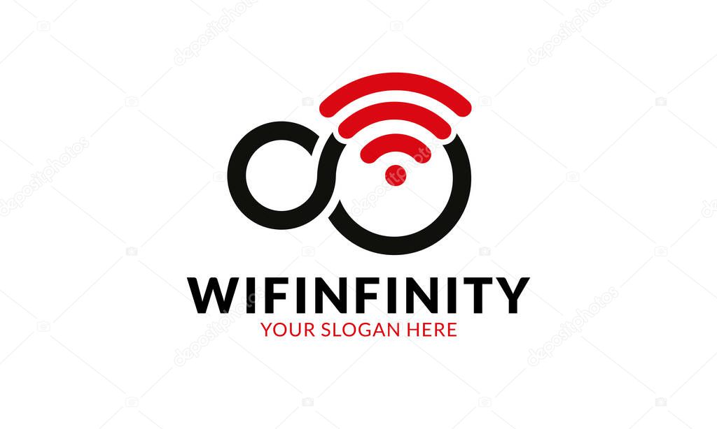 Wifi infinity logo template.Minimalist and modern logo template