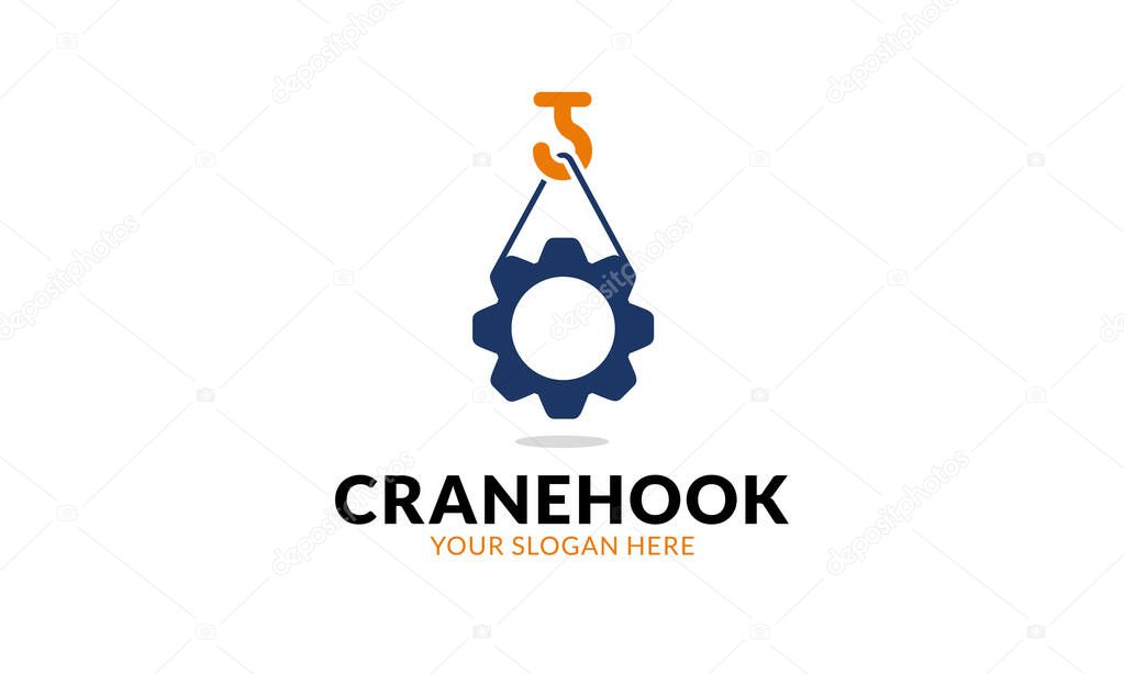 Crane Hook logo template.Minimalist and modern logo template