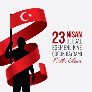 Cocuk Bayrami 23 nisan 'ın vektör illüstrasyonu: Türkiye Ulusal Egemenlik ve Çocuk Günü, Türk bayramına grafik tasarımı, çocuk simgesi, çocuk logosu.