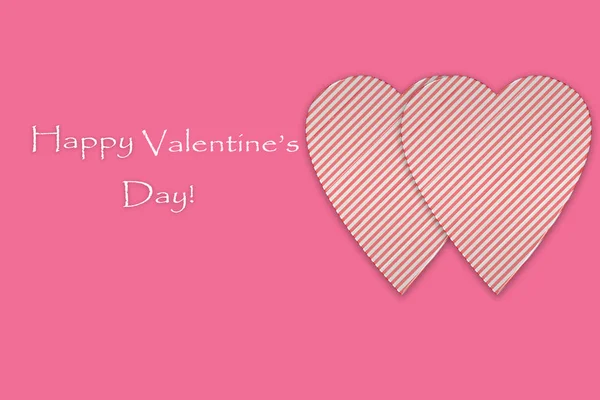 Ρομαντική κάρτα: isolatet γλυκές καρδιές σε ροζ φόντο. — Φωτογραφία Αρχείου