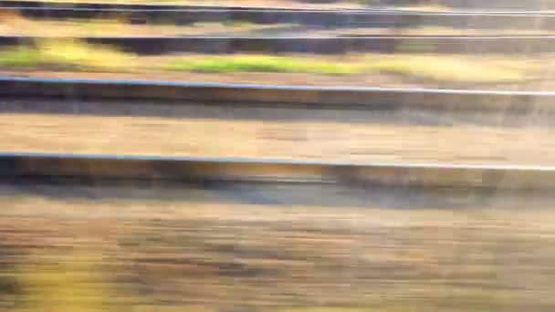 Trein rails in hoge snelheid — Stockvideo