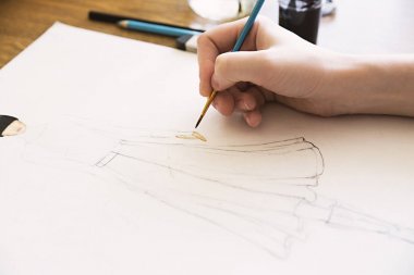 Kız çizim moda kadın giysileri