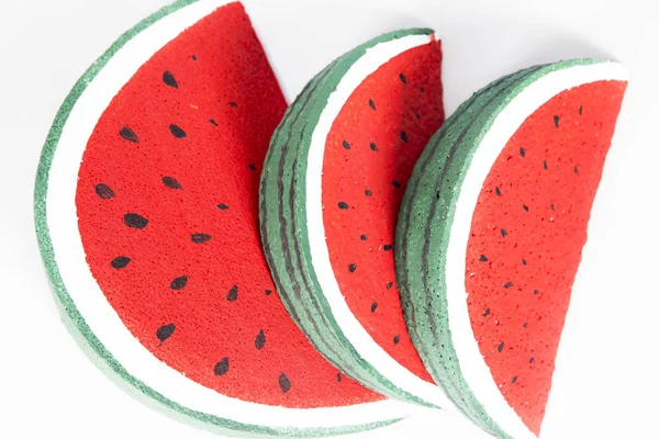 Decoratie van watermeloen stukken op wit backround — Stockfoto