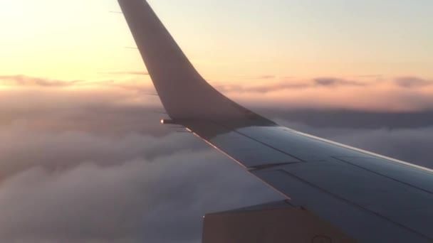 Amanhecer da janela do avião — Vídeo de Stock