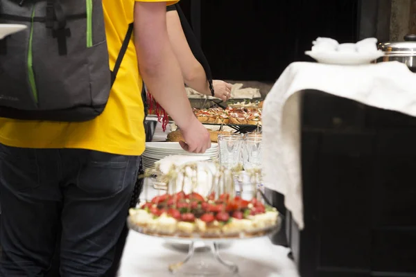 Reception for participants of the conference. Catering — Stock Photo, Image