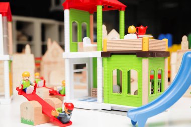 Belarus, Minsk - 25 Şubat 2014. Oluşturucu, ahşap şehir.