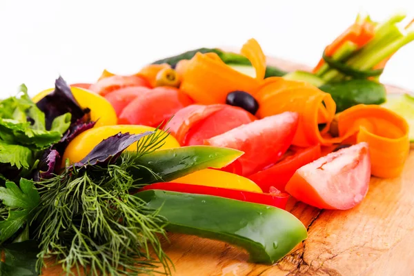 Fresh Vegetables Wooden Board Horizontal Photo — Stock Photo, Image