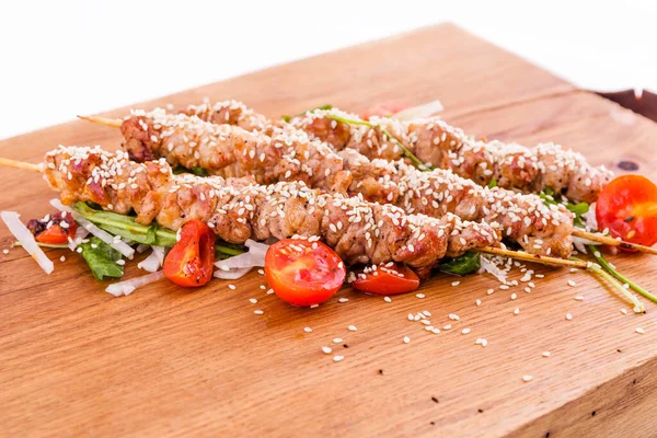 Brochetas Cerdo Con Daikon — Foto de Stock