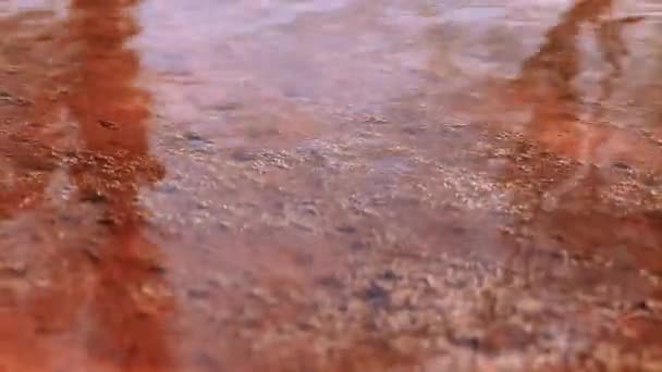 Pequeñas Burbujas Aire Agua Del Río Clima Cálido Soleado — Vídeo de stock