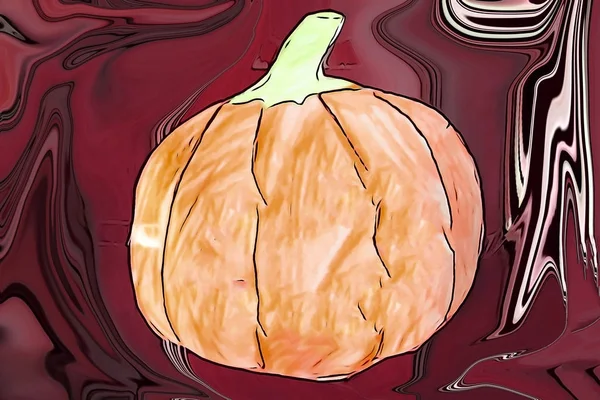 Drawing of an orange halloween pumpki