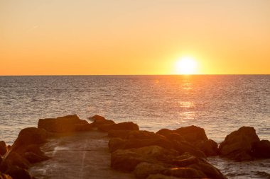 Benicasim sahil, gündoğumu, Castellon