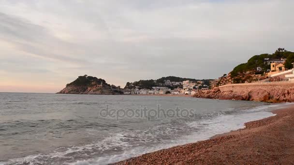 Soluppgång Den Byn Tossa Mar Costa Brava — Stockvideo