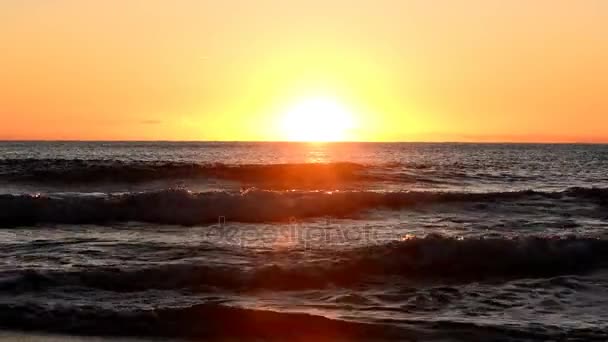 Kust Van Benicasim Bij Zonsopgang Castellon — Stockvideo