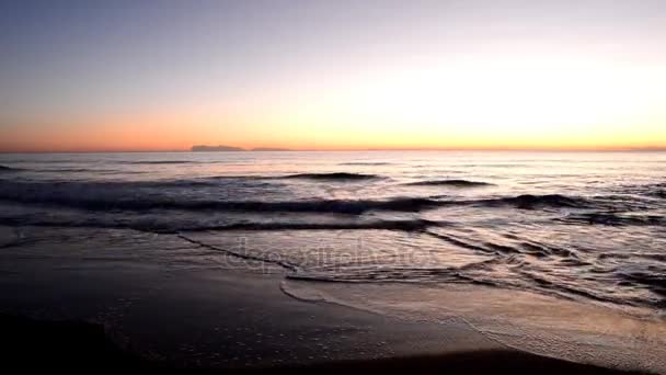 Benicasim Pobřeží Při Západu Slunce Castellon — Stock video