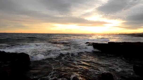 Сходом Сонця Castellon Узбережжя Benicasim — стокове відео