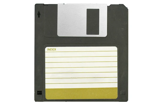 Beyaz arka plan üzerinde eski bir manyetik disket önü — Stok fotoğraf