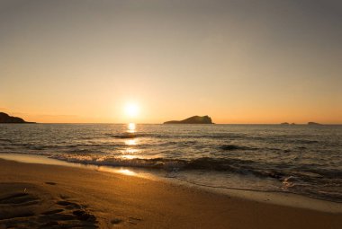 Cala Comte beach Ibiza Adası, Balear Adası