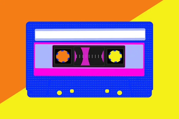 Illustratie van een cassette met een gele achtergrond — Stockfoto