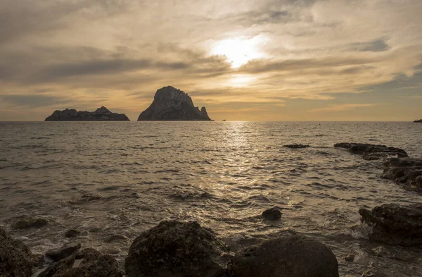 Puesta Sol Isla Vedra Ibiza — Foto de Stock