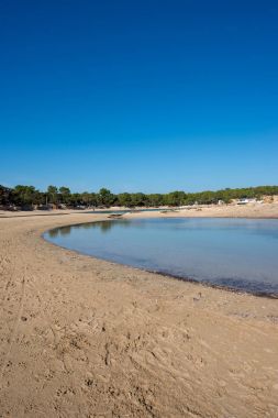 Ibiza Adası, Balear Adaları plajda Bassa