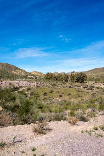 La voie verte de Lucainena sous le ciel bleu à Almeria — Photo