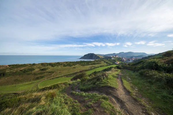 The coast of Zumaia on a clear day — 스톡 사진