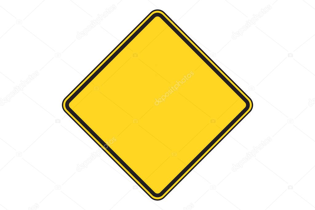 A yellow and black danger sign with white background