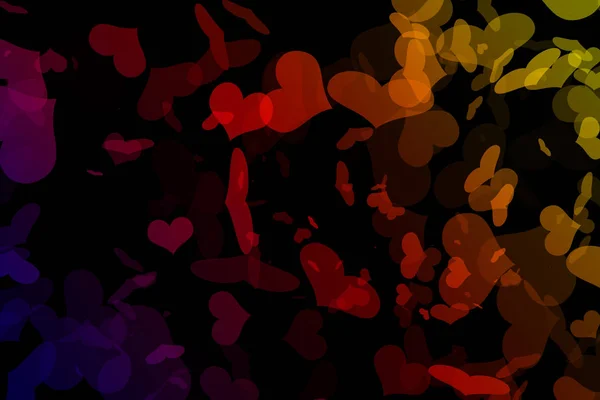 A black background with red hearts floating — 스톡 사진