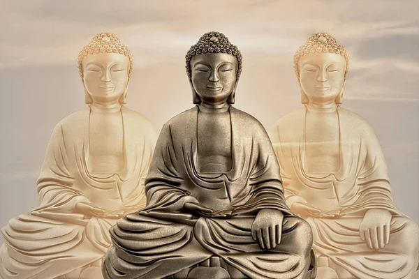 Figuren Buddha i en position att meditera — Stockfoto