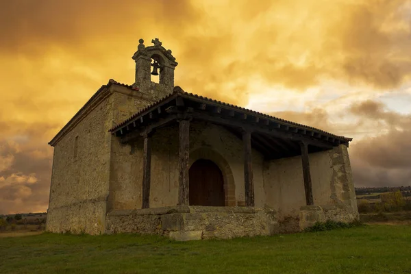 Christian hermitage in Soria on a cloudy day — Stock Image Christian hermitage in Soria on a cloudy day Royalty Free Stock Photos