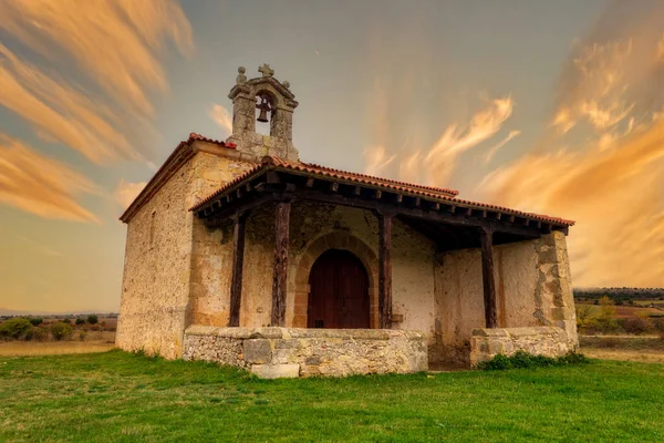 Christian hermitage in Soria on a cloudy day, Spain — Stock Image Christian Hermitage Soria Cloudy Day Spain Royalty Free Stock Images