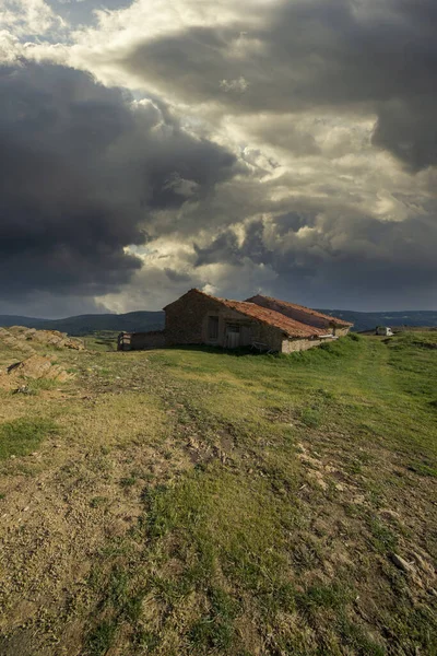 Гори Валделінарес Хмарний День Заході Сонця Теруель — стокове фото