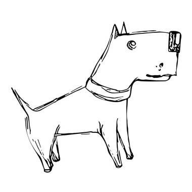 Sevimli çizgi doodle köpek