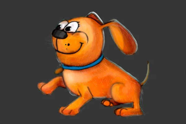 Happy cute dog character — Stock Photo, Image