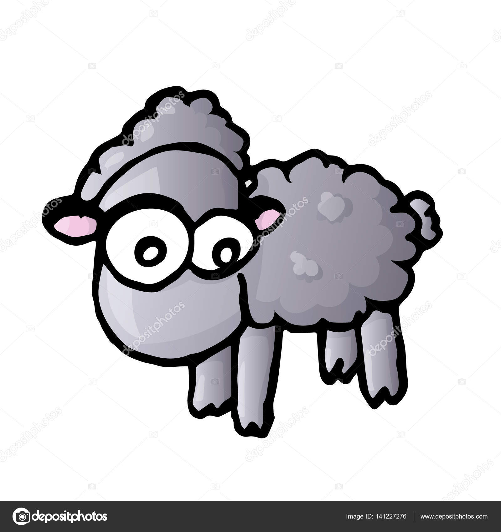 Pecora carino colorato a mano disegnare schizzo vettoriale zoo — Vettoriali di veeksegal