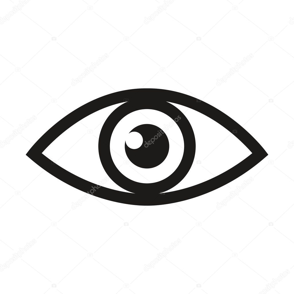 Eye retina scan or optometry eye exam line art icon for medical apps and websites