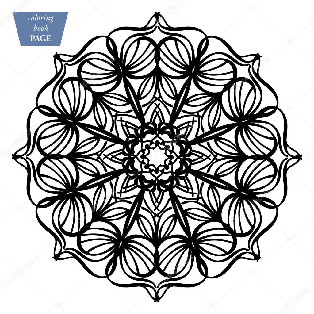Mandala. Coloring page. Vintage decorative elements. Oriental pattern, vector illustration a