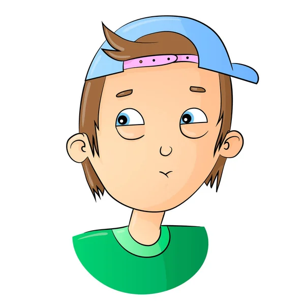 Illustration d'un adolescent masculin pensant à lui-même — Image vectorielle