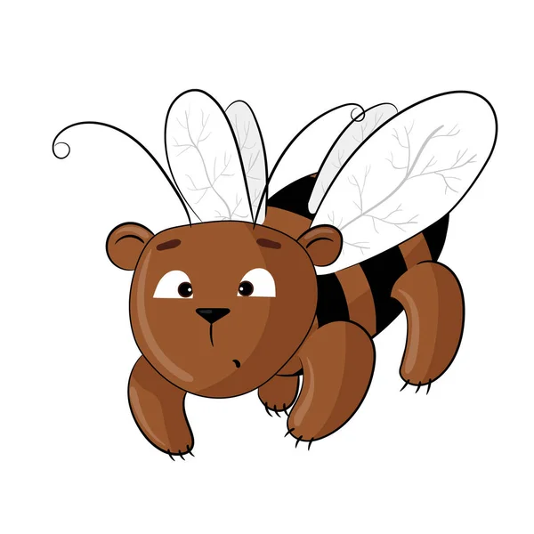 Osito de peluche vestido de abeja — Vector de stock