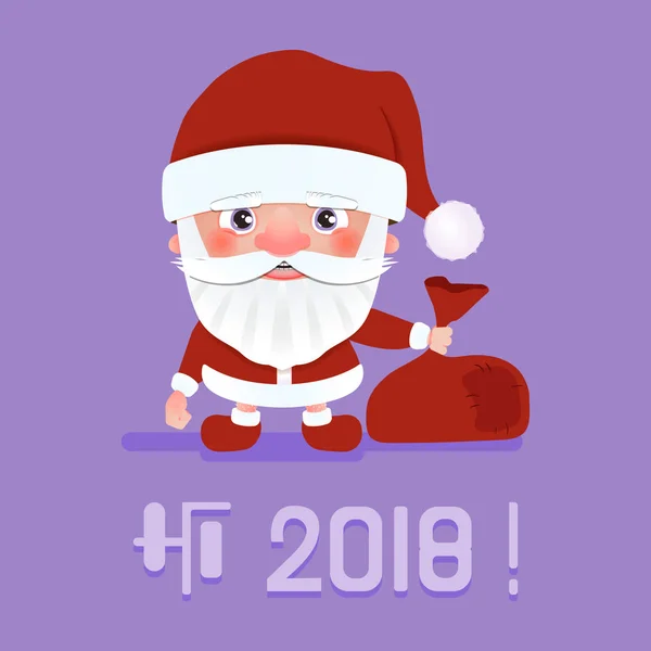 Santa Claus con una bolsa. Año Nuevo. Ilustración vectorial — Vector de stock
