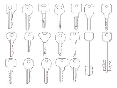 Key line icons, graphic clipart