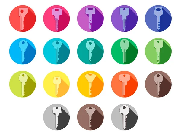 Anahtarları ev için vektör ince çizgi düz tasarım Icons set — Stok Vektör
