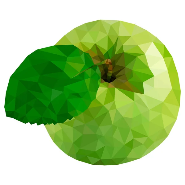 Verde manzana sabrosa estilizada con triángulos — Vector de stock