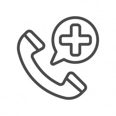 Acil arama doldurulmuş anahat simgesi, tıp ve sağlık, tıbbi destek işareti vektör grafikleri, beyaz bir arka planda eps 8 gri çizgi deseni