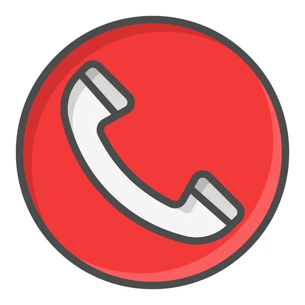 Icono de símbolo de llamada roja de teléfono — Vector de stock