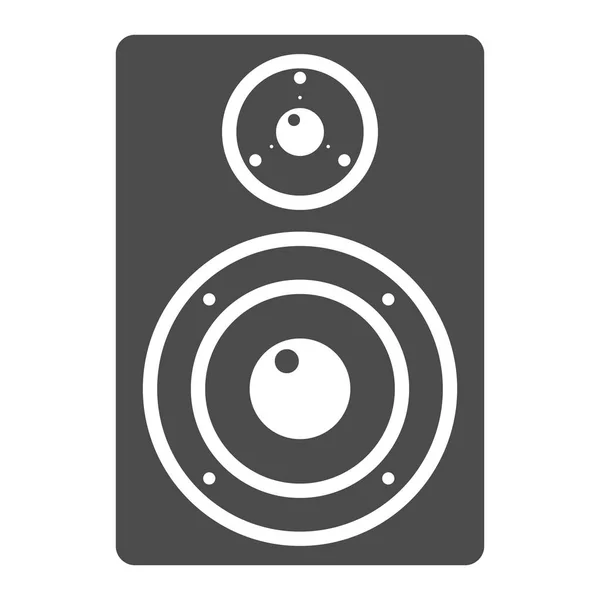 オーディオ モニター グリフ アイコン、音楽、楽器、音記号ベクトル グラフィックス、白い背景の上の固体パターン. — ストックベクタ